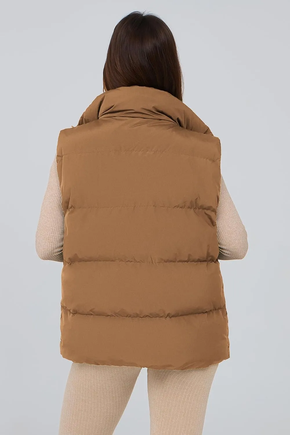 PRETTYGARDEN Women's Puffer Jacket Vests Casual Sleeveless Stand Collar Zip Up Coats Warm Winter Outerwear