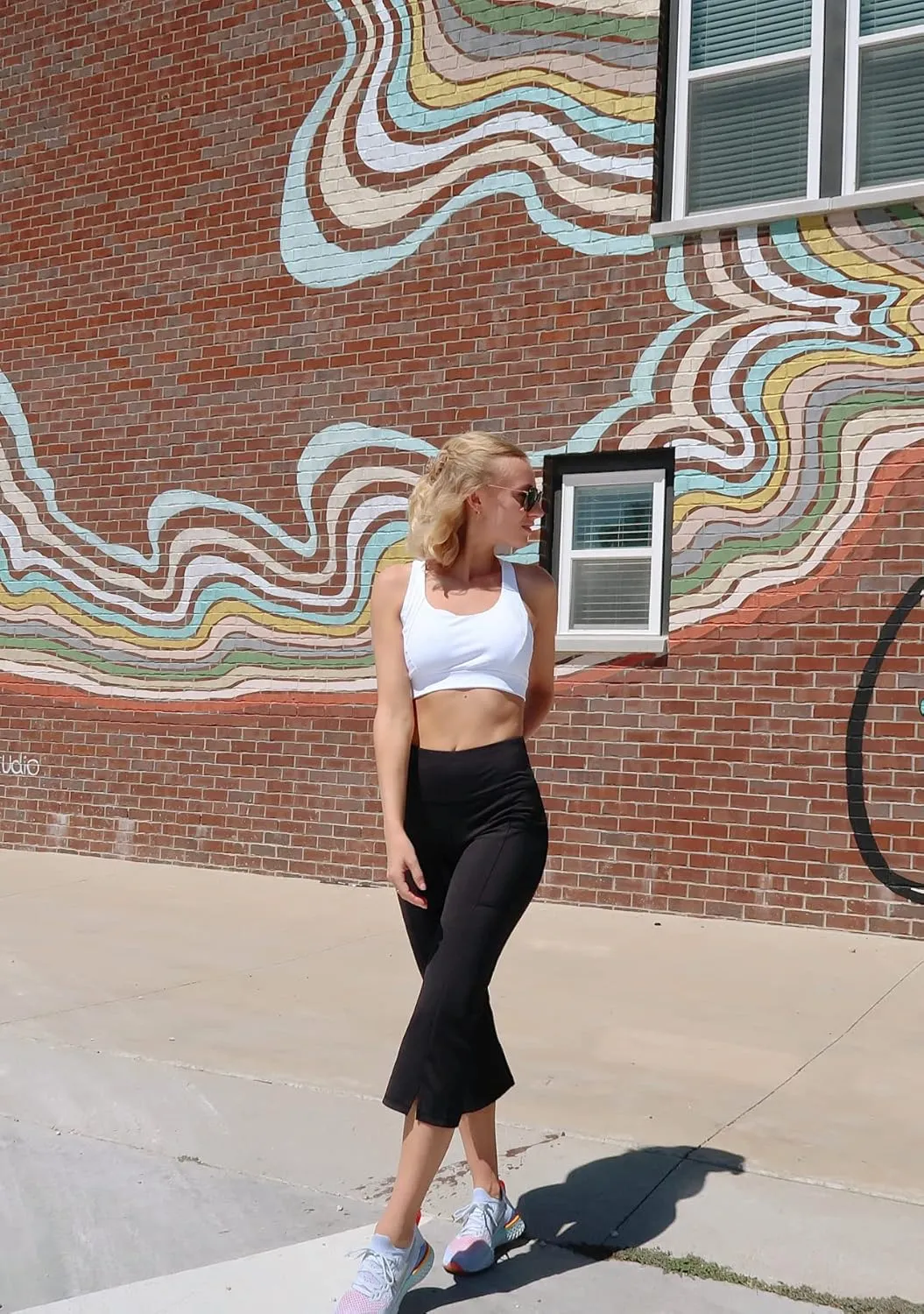 Promover Capri Pants for Women Bootcut Yoga Pants with Pockets High Waisted Flare Leggings Casual Work Pants