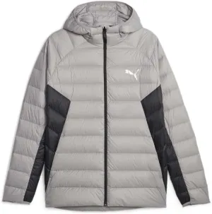 PUMA Mens Packlite Hooded Down Jacket Athletic Outerwear Casual Heat Resistant - Grey - Size M