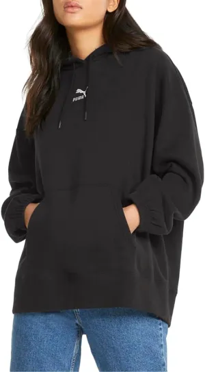 PUMA Womens Classics Oversized Hoodie Casual Outerwear Casual Comfort Technology - Black - Size XXL