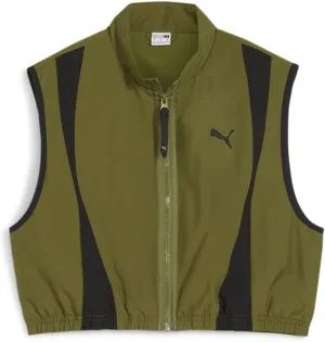 PUMA Womens Dare To Woven Vest Athletic Outerwear Casual Full Zip - Green - Size M