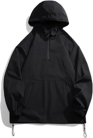 Rain Jacket Men Long Sleeve Outdoor Waterproof Coats Lightweight Windbreaker Jackets Casual Travel Hoodies With Pocket