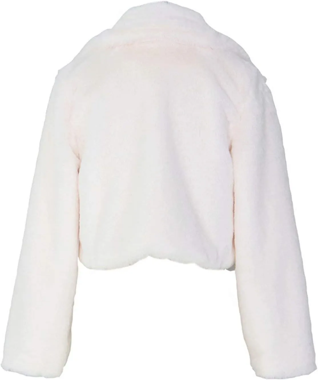 RAMOUG Womens Winter Outerwear Faux Fur Long Sleeve Crop Jacket Shaggy Coat Open Front Cardigans