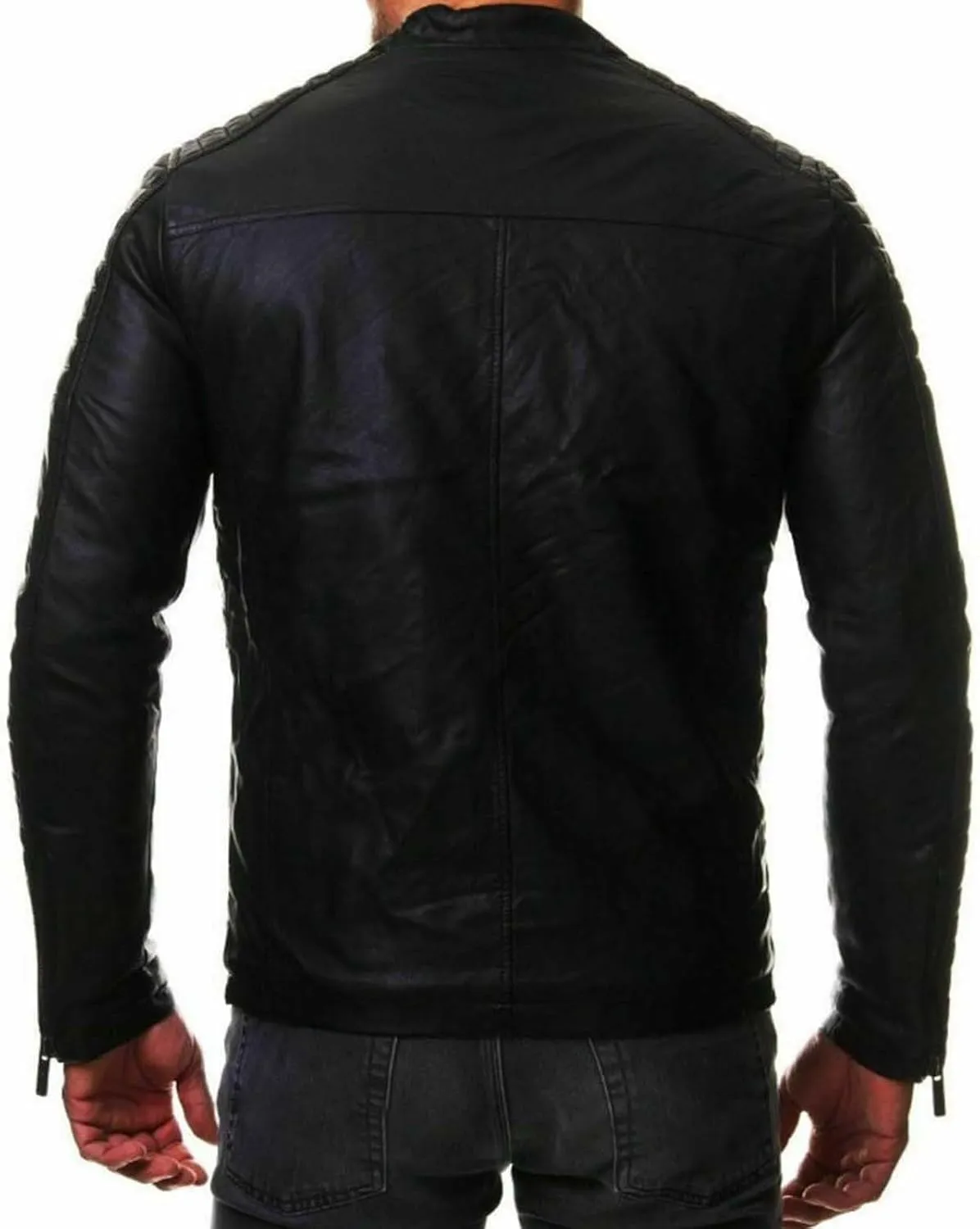 Real Leather Jacket Men Collar Winter Autumn Men Club Coat Long Jacket Stand Men's Coats Jackets Vintage Jacket Men
