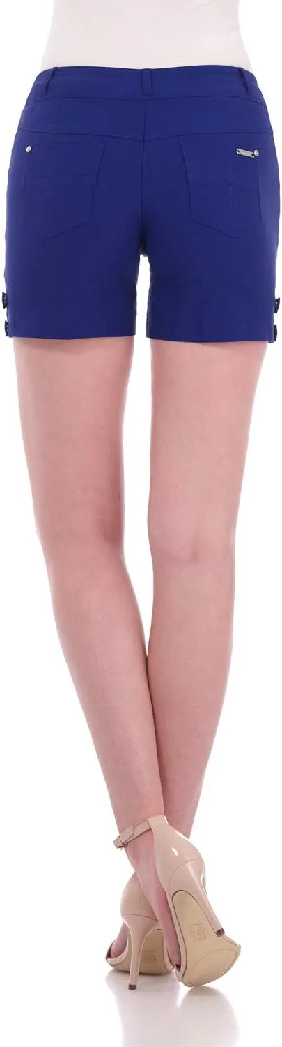 Rekucci Women's Ease into Comfort Stretchable Pull-On 5 inch Slimming Tab Short