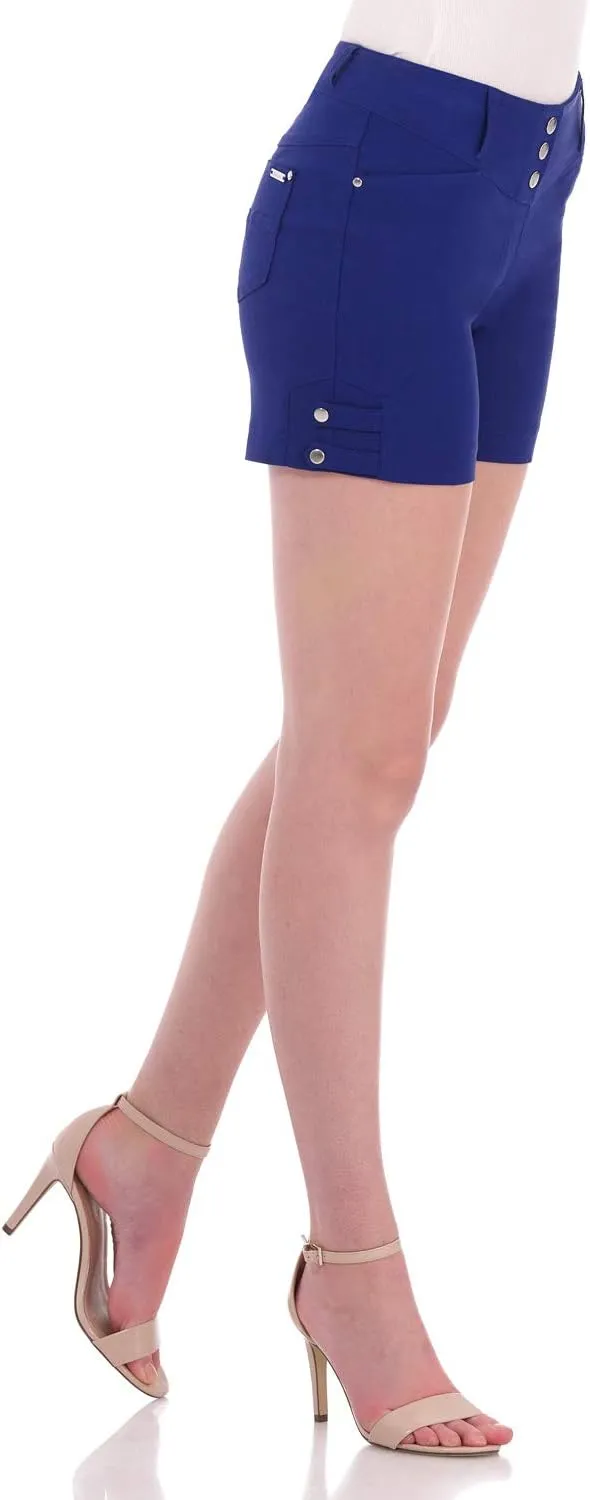 Rekucci Women's Ease into Comfort Stretchable Pull-On 5 inch Slimming Tab Short