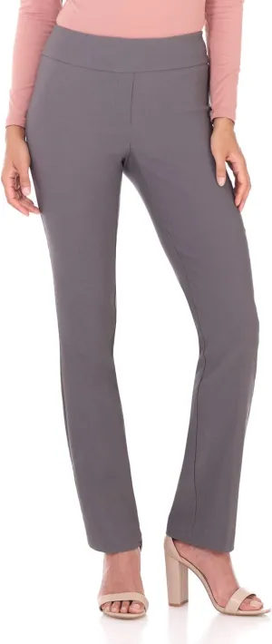 Rekucci Women's Ease Into Comfort Stretchy Straight Leg Office Pant with Tummy Control