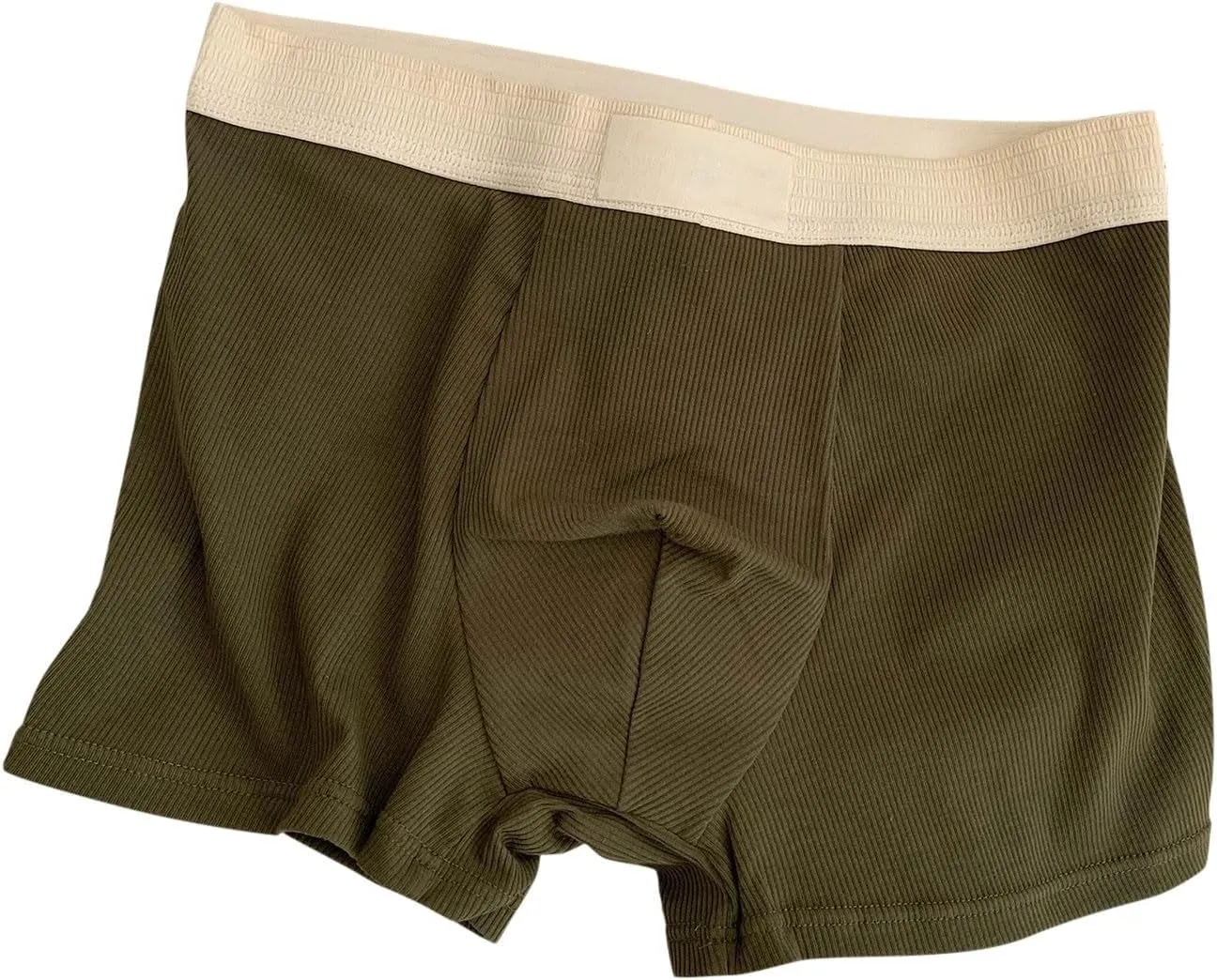 Rib Cotton Boxer Briefs for Men Casual Soft Underwear Mens Plain Breathable Boxers Ribbed Trunks Underwear
