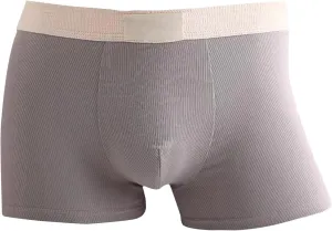 Rib Cotton Boxer Briefs for Men Casual Soft Underwear Mens Plain Breathable Boxers Ribbed Trunks Underwear
