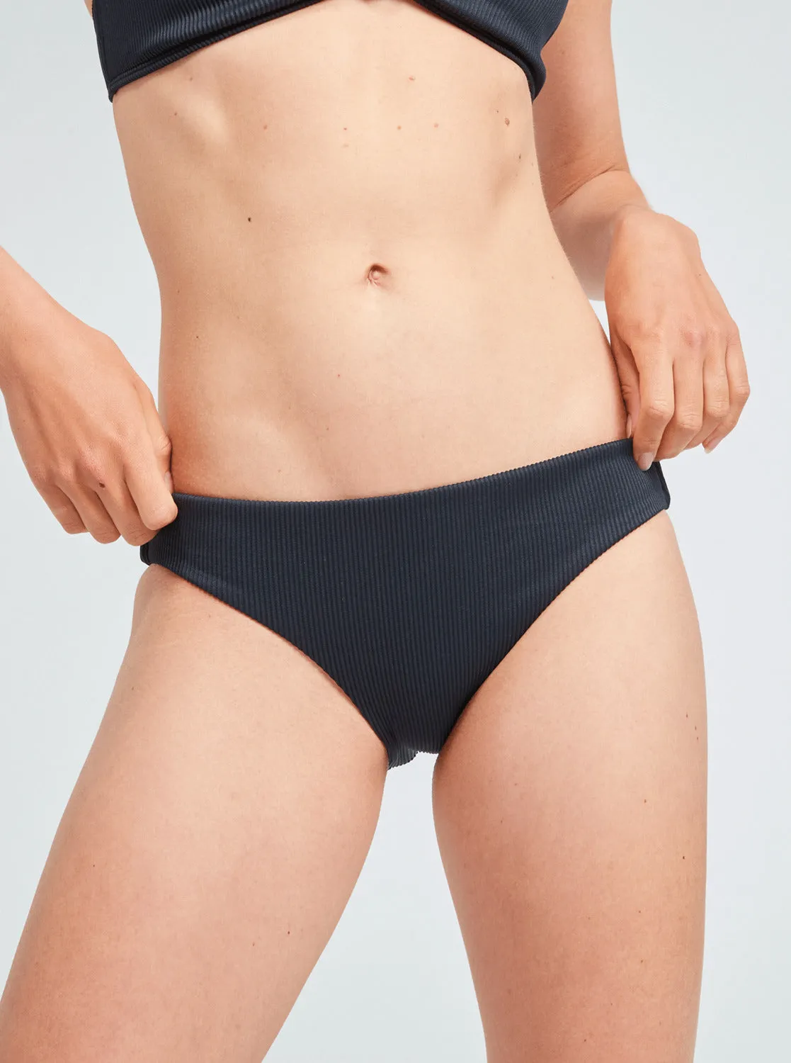 Rib Roxy Love The Comber Bikini Bottoms - Anthracite