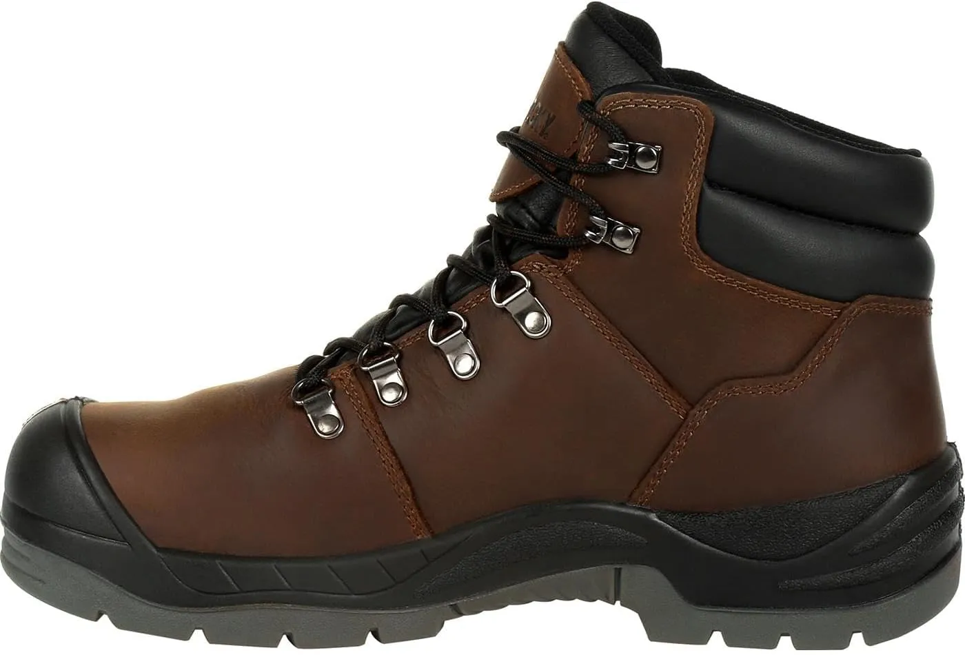 ROCKY Mens Worksmart 5 Inch Composite Toe Internal Met Guard Eh Work Safety Shoes Casual - Brown