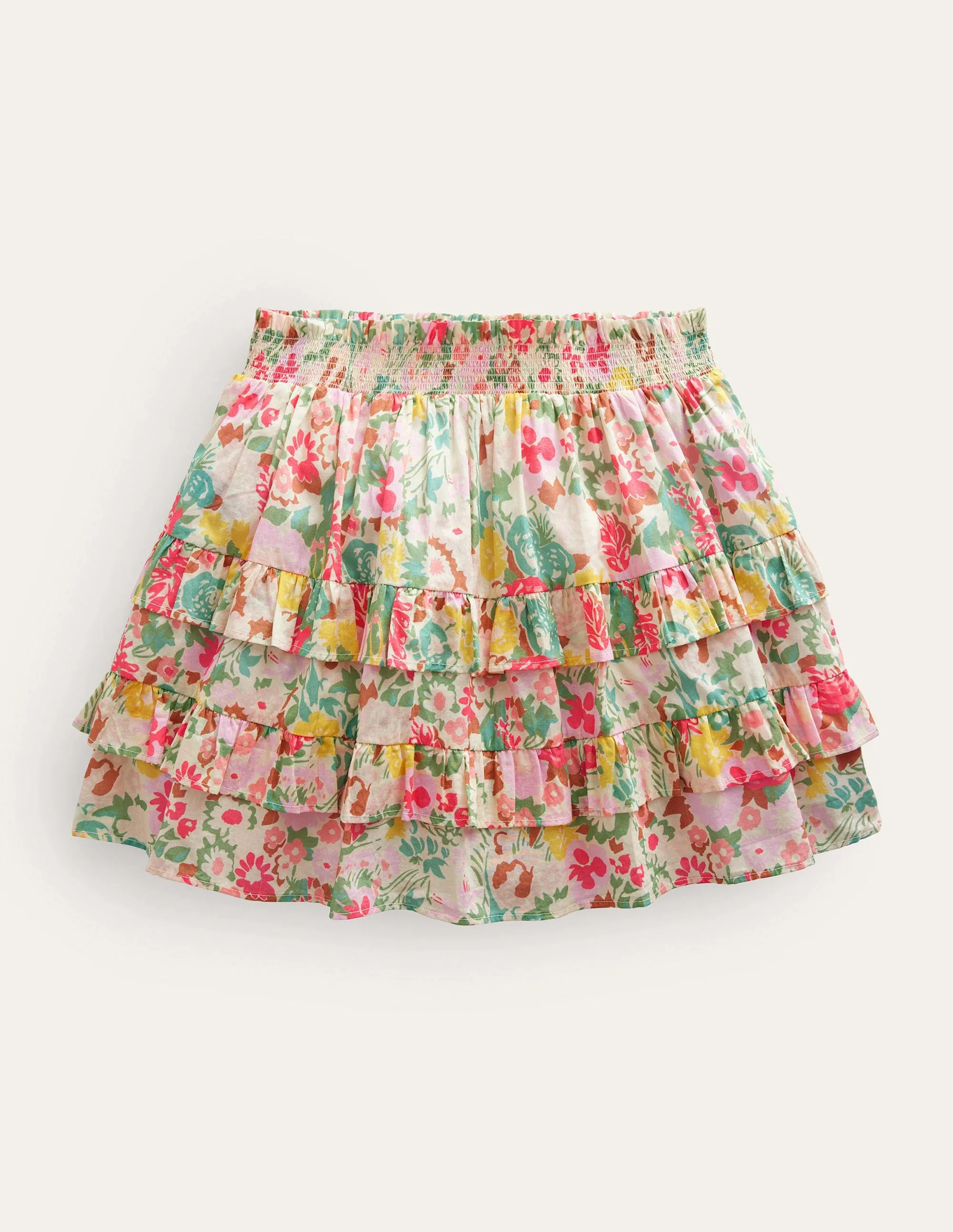 Ruffle Mini Skort-Multi Painterly Floral