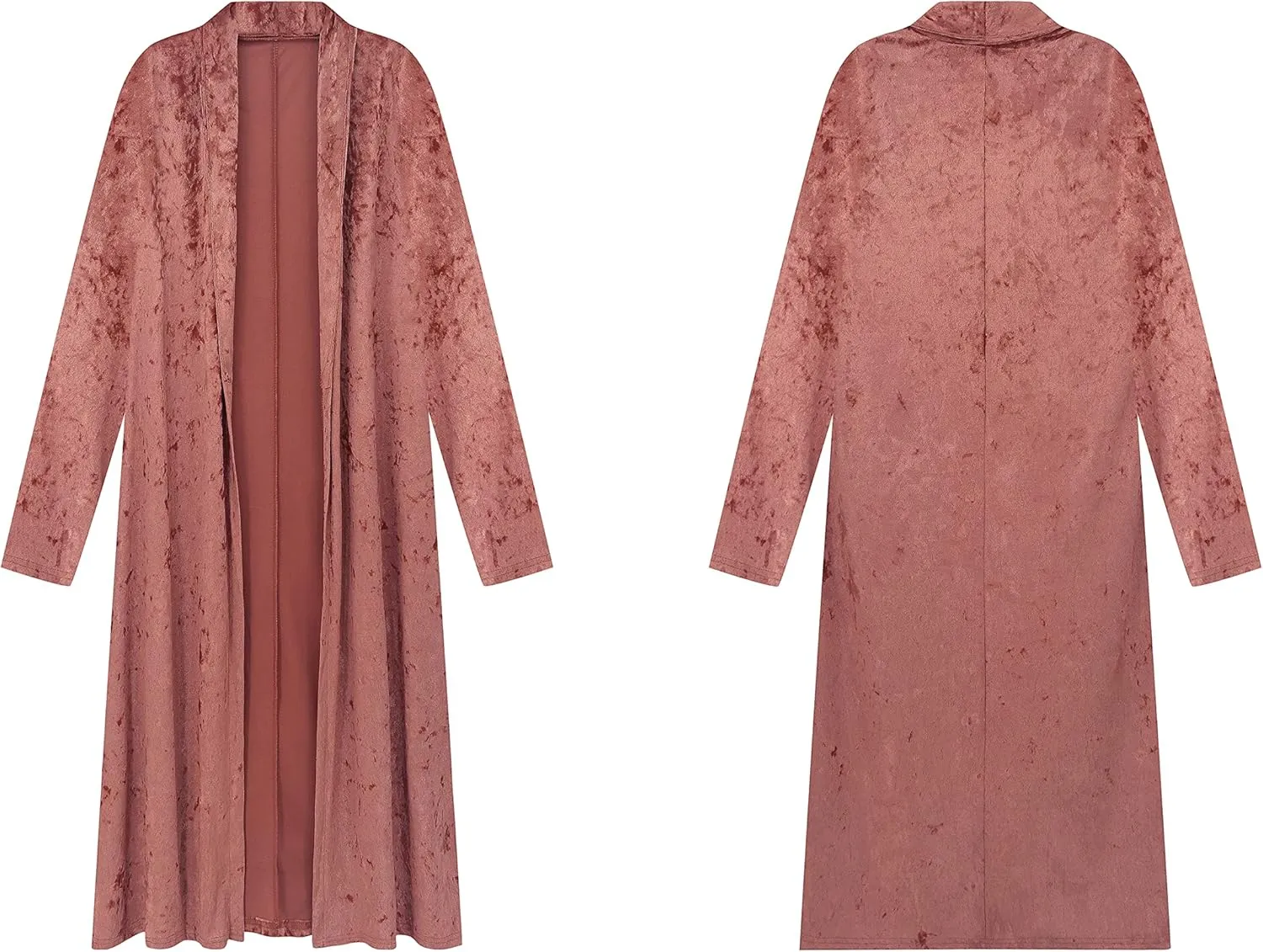 R.Vivimos Women's Long Sleeves Casual Velvet Jacket Open Front Cardigan Coat Outerwear