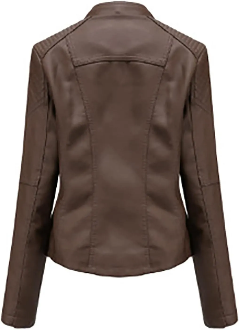 SGASY Women's Faux Leather Motorcycle Jacket Trendy Fall Clothes Oversized Zip Up Winter Coat Outerwear