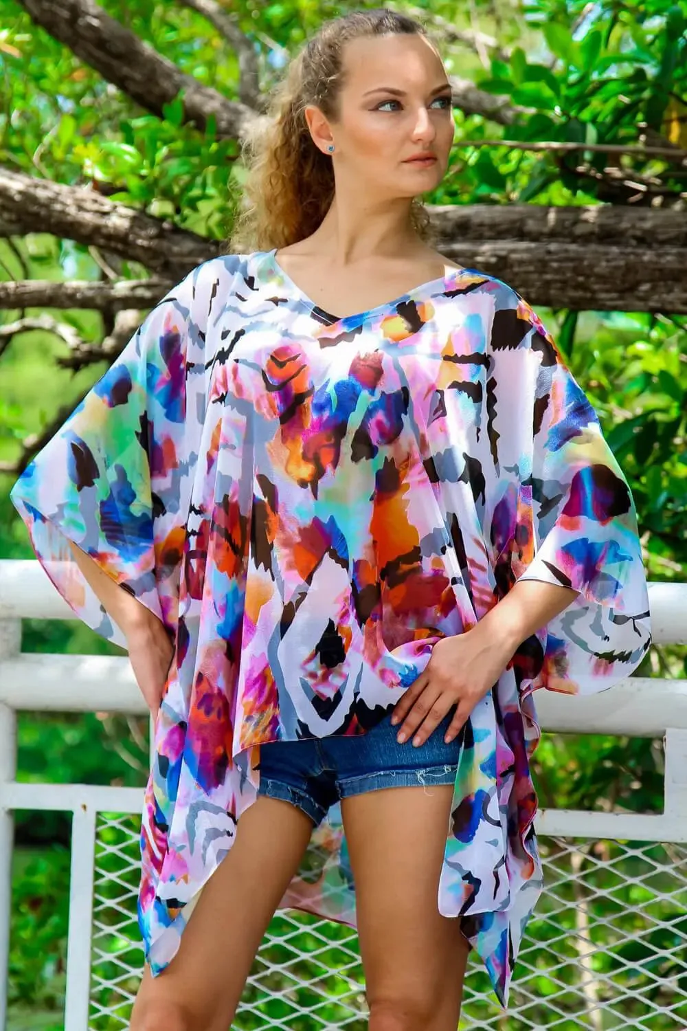 Sheer Kaftan-Style Cover-Up | Wholesale Resort Wear