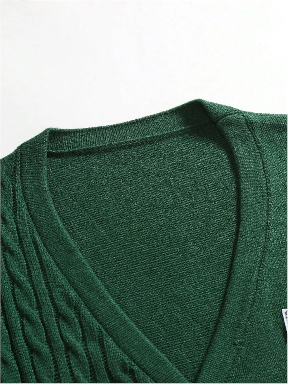 SHENHE Men's Letter Graphic V Neck Button Down Cardigan Vintage Knit Sweater Outerwear