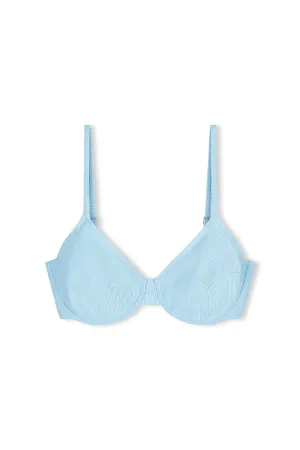 Signature Stripe Balconette Bra Cup Top - Shallow Blue