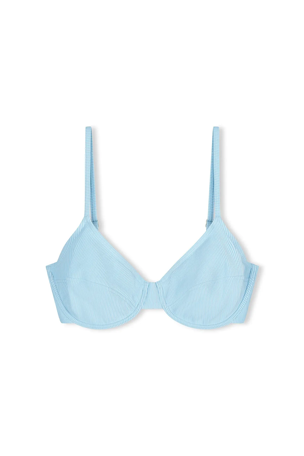 Signature Stripe Balconette Bra Cup Top - Shallow Blue