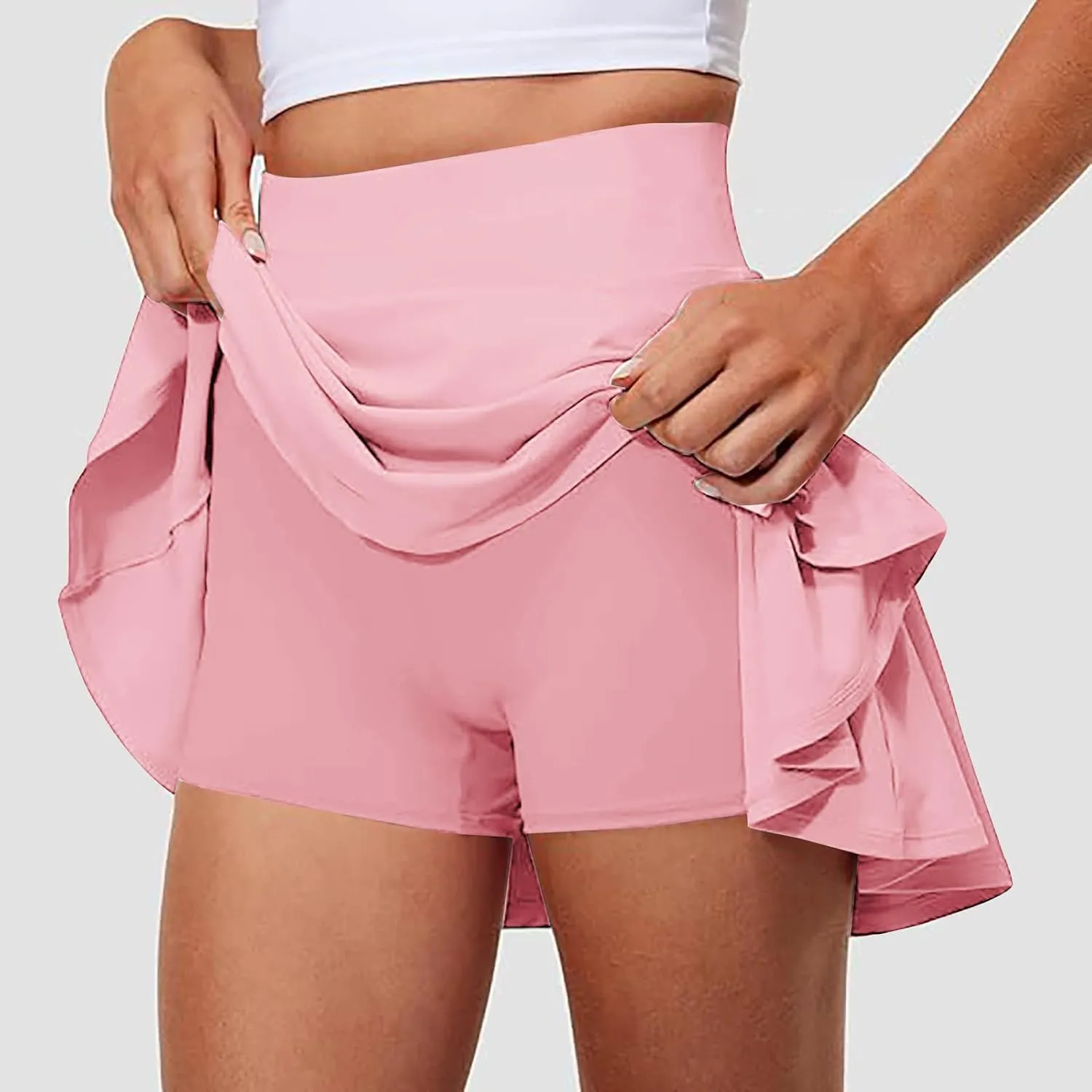 Skorts for Woman Dressy Casual 2025 Tummy Control Athletic Golf Tennis Skirtd Pleated Ruffle Summer Shorts