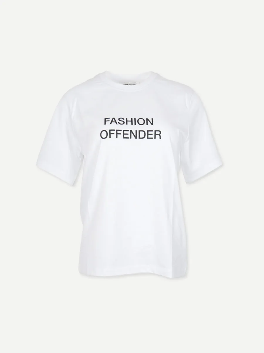 Slogan Tee Fashion Offender in White