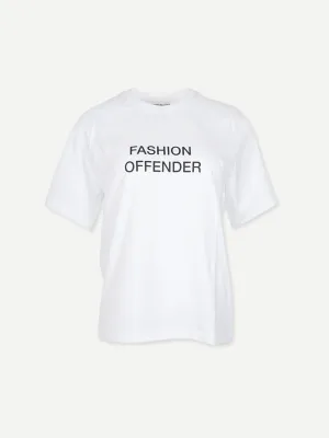 Slogan Tee Fashion Offender in White