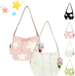 Solarix Crossbody Bag, Solarix Bag, Y2k Star Tote Hobo Bag, Large Capacity Corduroy, Fashionable Versatile Commuting Cute Bag