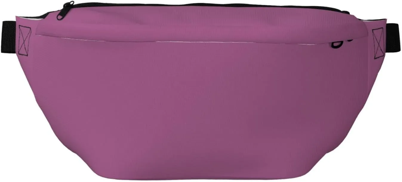 Solid Color Grape Red Stylish Crossbody Waist Pack - Versatile And Compact Travel Pouch For Hands-Free Storage