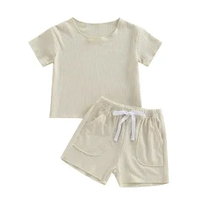Solid Ribbed Baby Set