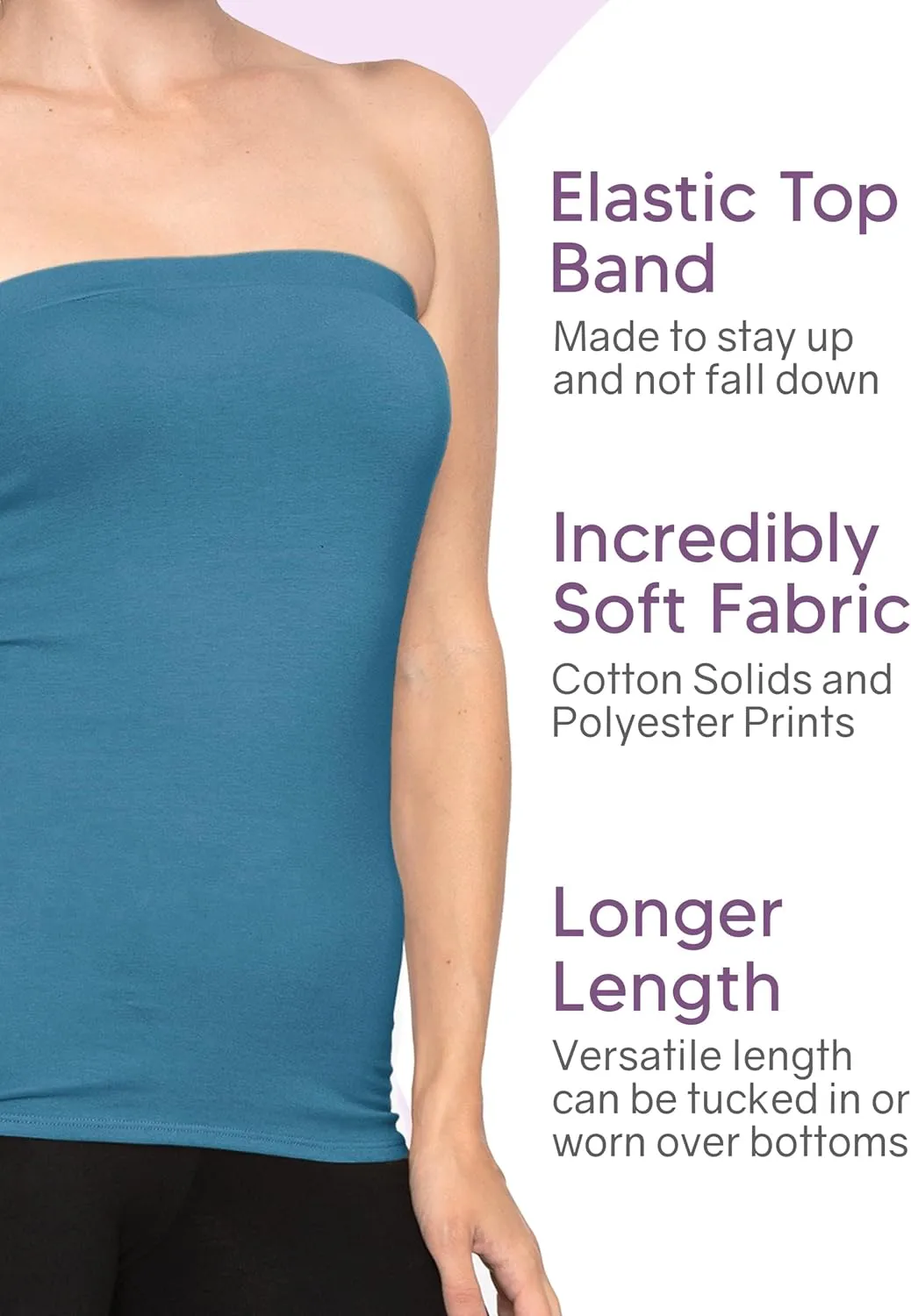 STRETCH IS COMFORT Women's & Plus Mid and Long Length Tube Top | X Small - 5X