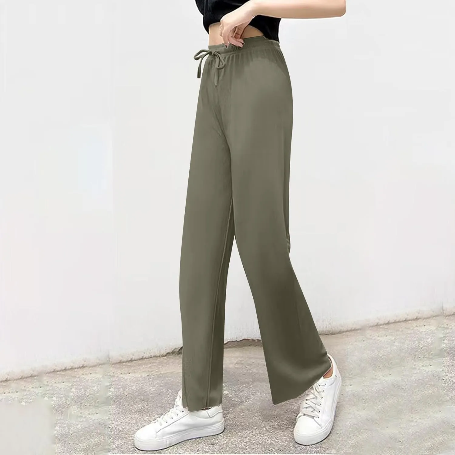 Summer Pants for Women Lightweight Straight Leg Workout Pants Casual Loose Work Gym Athletic Joggers with Pockets