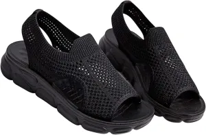 Summer Sandals for Women Hollow Out Breathable Casual Shoes Cushioned Footbed Arch-Support Outdoor Sandal