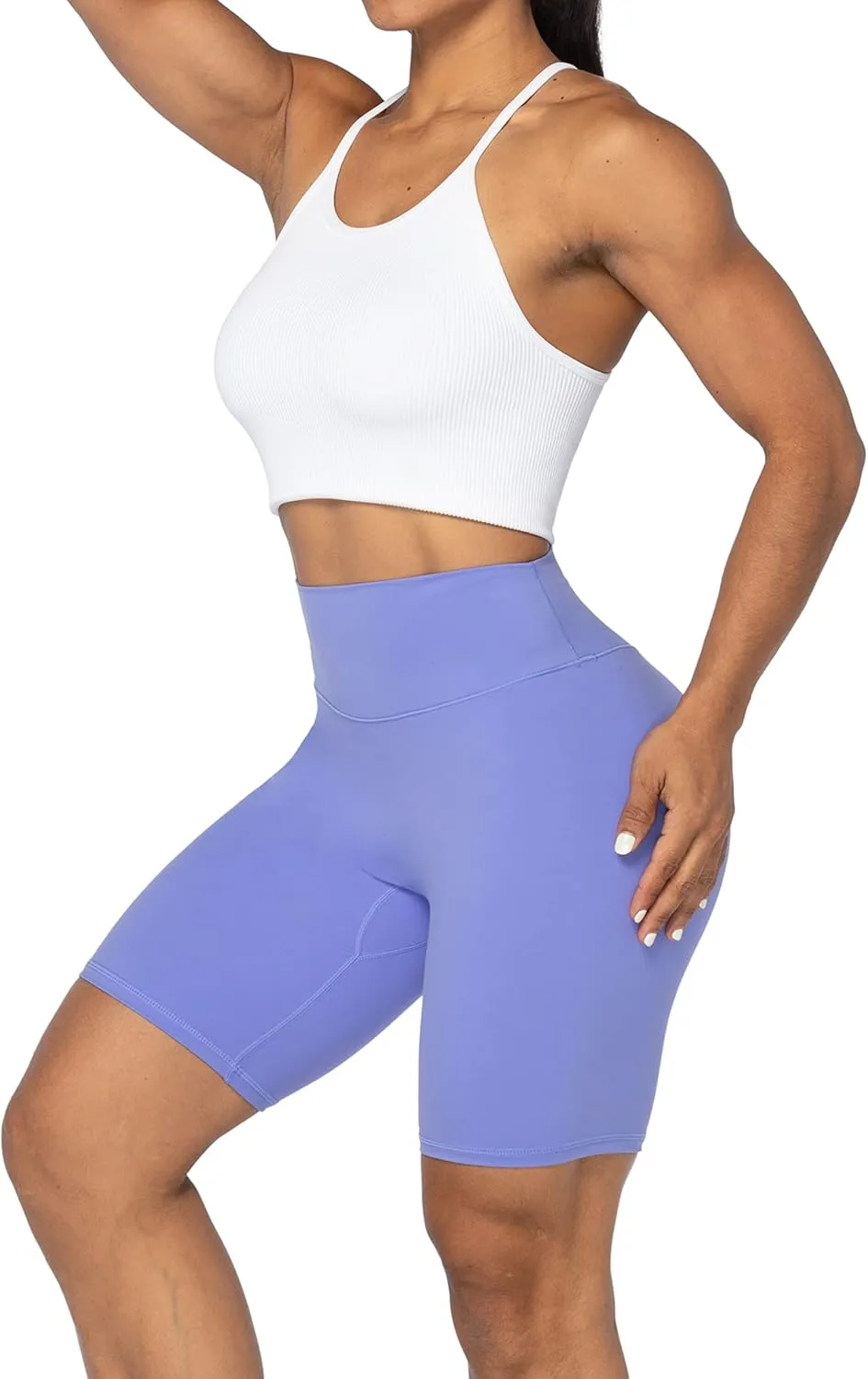 Sunzel No Front Seam High Waist Biker Shorts for Women, Squat Proof Yoga Workout Gym Bike Shorts