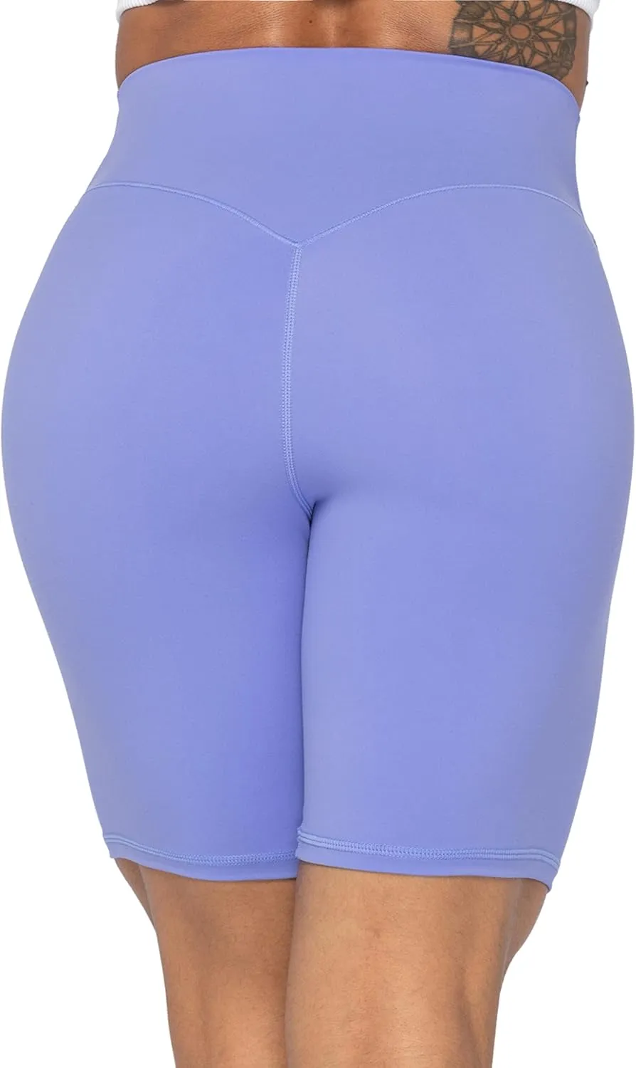 Sunzel No Front Seam High Waist Biker Shorts for Women, Squat Proof Yoga Workout Gym Bike Shorts