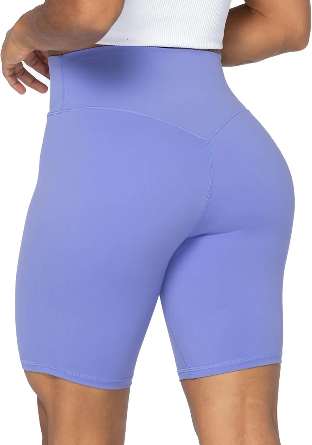 Sunzel No Front Seam High Waist Biker Shorts for Women, Squat Proof Yoga Workout Gym Bike Shorts