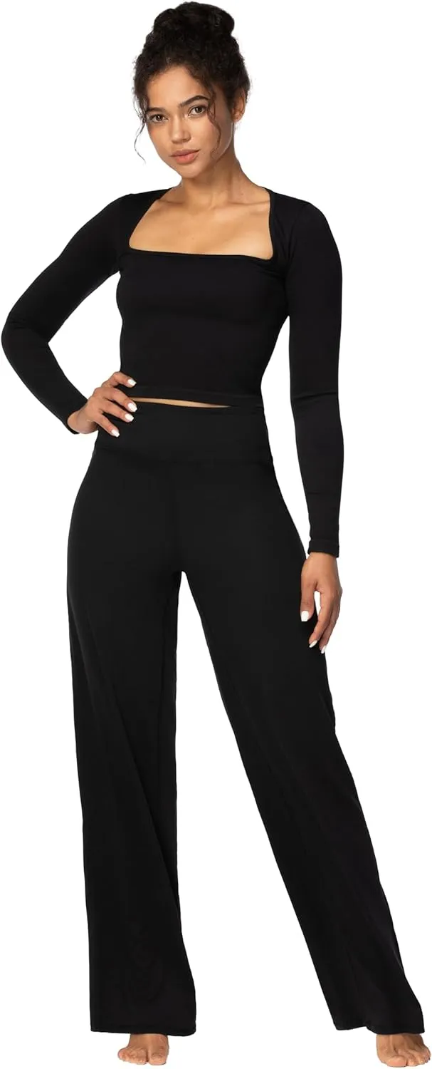 Sunzel Yoga Pants for Women Straight Wide Leg High Waisted Lounge Pants