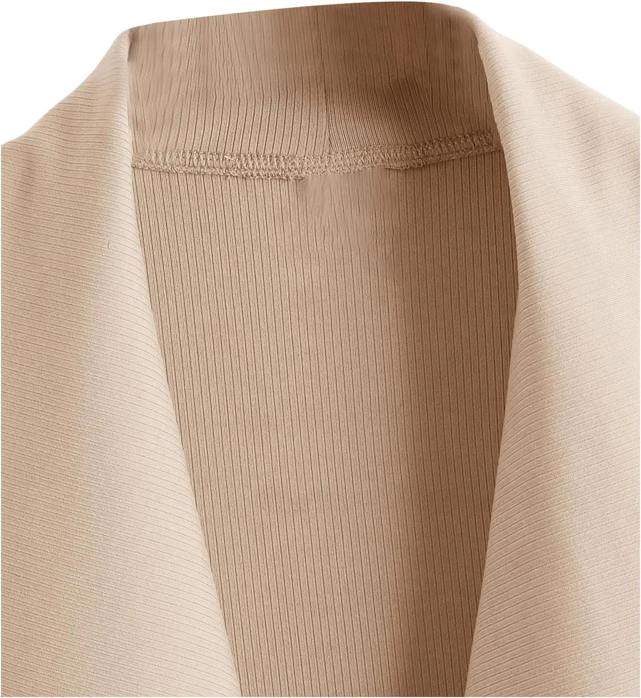 SweatyRocks Women's Lapel Open Front Long Vest Cardigan Sleeveless Belted Work Jacket Outerwear