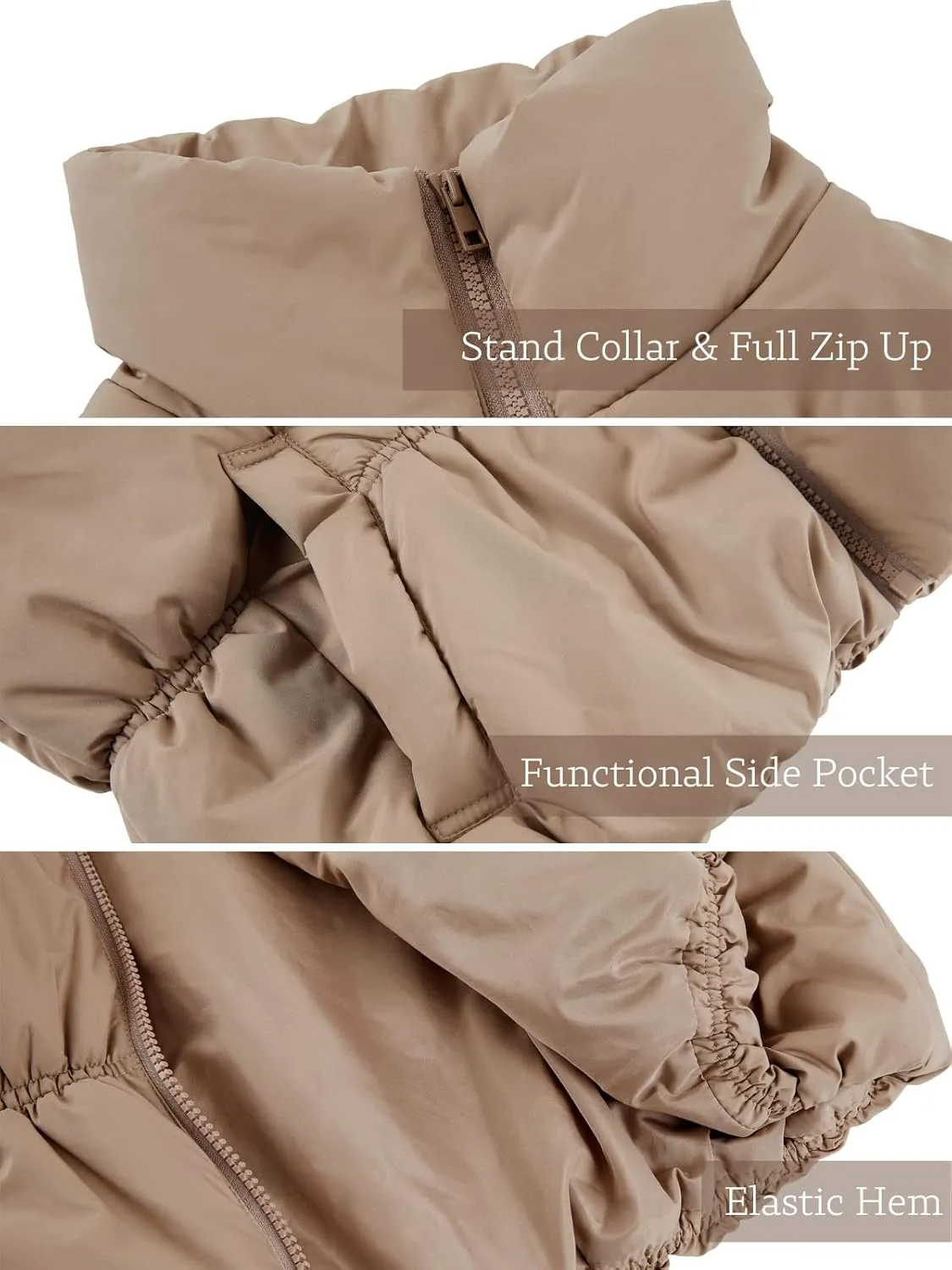 SySea Women's Crop Puffer Vest Winter Zip Up Lightweight Sleeveless Warm Outerwear Padded Coat
