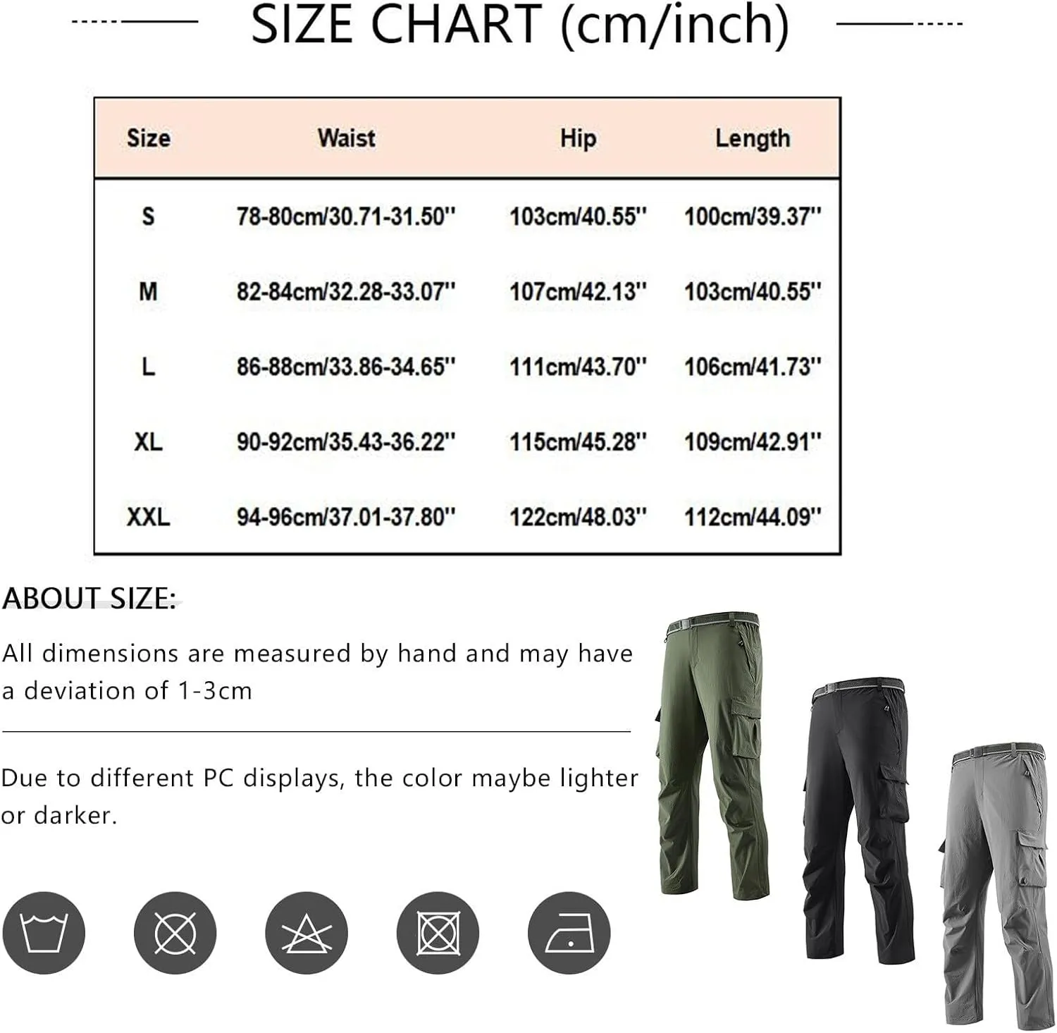 Tactical Pants for Men Stretch Ripstop Waterproof Elastic Waist Cargo Hiking Pants Comfy Work Pant Travel with Pockets