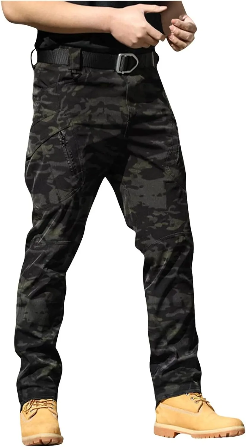 Tactical Pants for Men Stretch Ripstop Waterproof Utility Cargo Hiking Pants Comfy Work Pant Travel with Pockets