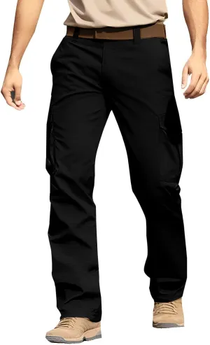 Tactical Pants for Men Stretch Ripstop Waterproof Zipper Cargo Hiking Pants Breathable Work Pant Fishing with Pockets