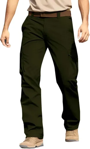 Tactical Pants for Men Stretch Ripstop Waterproof Zipper Cargo Hiking Pants Breathable Work Pant Fishing with Pockets