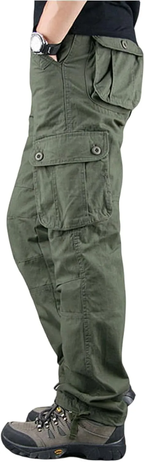 Tactical Pants for Men Stretch Ripstop Waterproof Zipper Cargo Hiking Pants Breathable Work Pant Hunting with Pockets