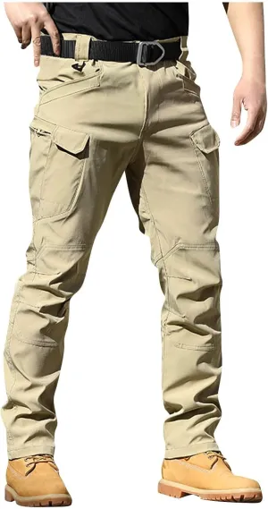Tactical Pants for Men Stretch Ripstop Waterproof Zipper Cargo Hiking Pants Comfortable Work Pant Outdoor with Pockets
