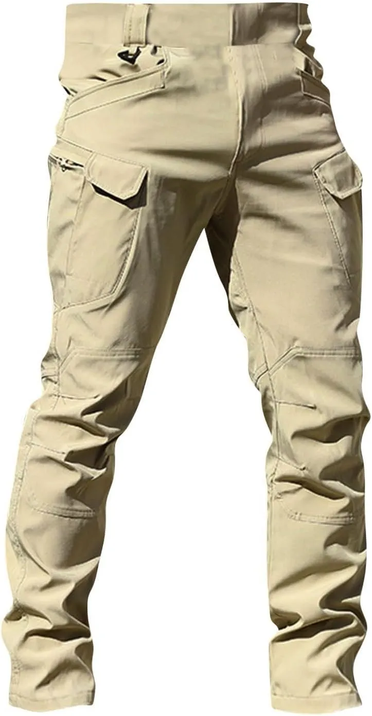 Tactical Pants for Men Stretch Ripstop Waterproof Zipper Cargo Hiking Pants Comfortable Work Pant Outdoor with Pockets