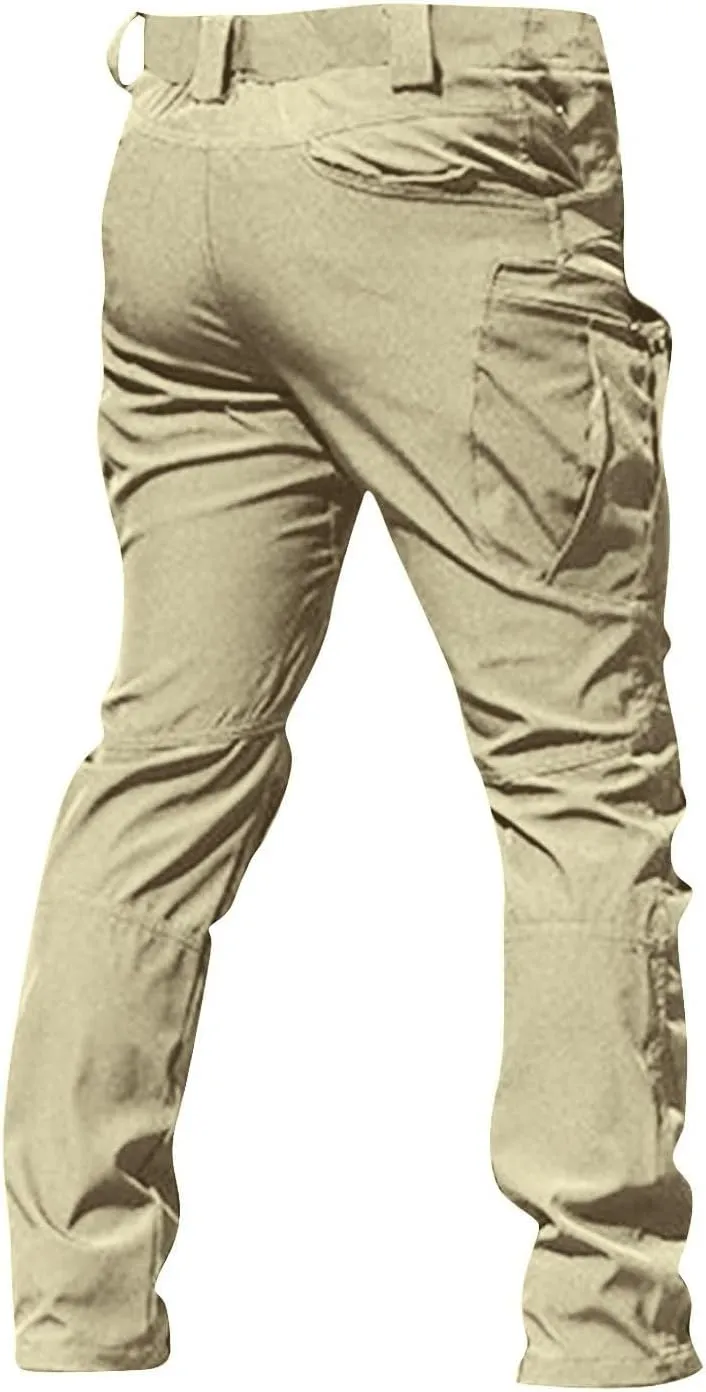 Tactical Pants for Men Stretch Ripstop Waterproof Zipper Cargo Hiking Pants Comfortable Work Pant Outdoor with Pockets