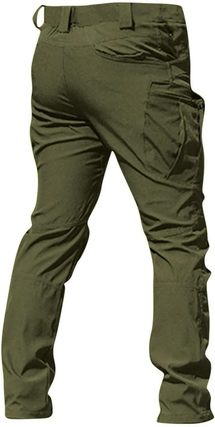 Tactical Pants for Men Stretch Ripstop Waterproof Zipper Cargo Hiking Pants Comfy Work Pant Travel with Pockets