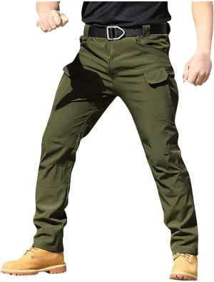 Tactical Pants for Men Stretch Ripstop Waterproof Zipper Cargo Hiking Pants Comfy Work Pant Travel with Pockets