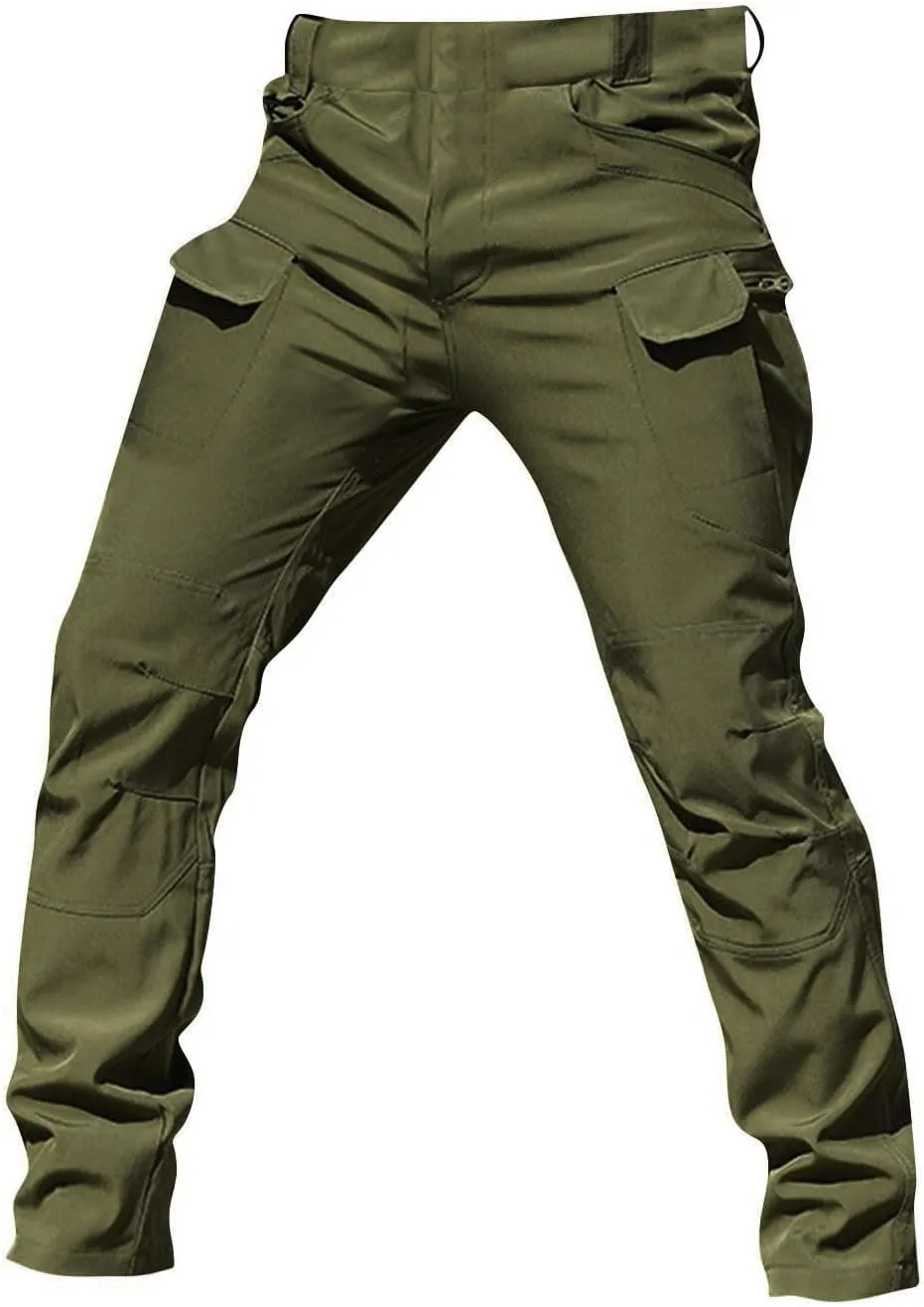 Tactical Pants for Men Stretch Ripstop Waterproof Zipper Cargo Hiking Pants Comfy Work Pant Travel with Pockets