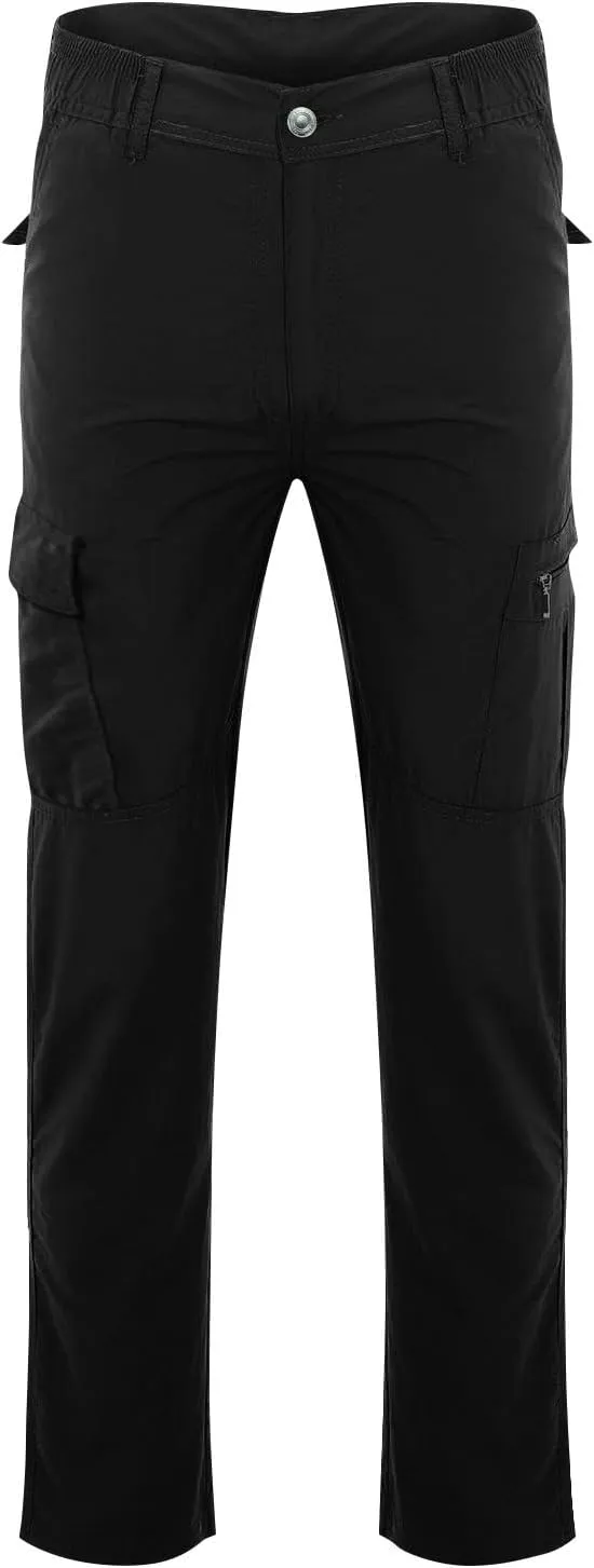 Tactical Pants for Men Stretch Ripstop Waterproof Zipper Cargo Hiking Pants Relaxed Fit Work Pant Fishing with Pockets