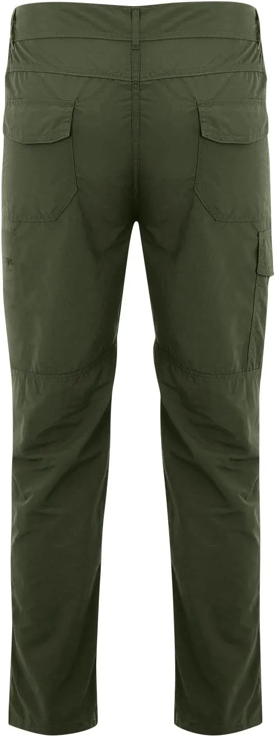Tactical Pants for Men Stretch Ripstop Waterproof Zipper Cargo Hiking Pants Relaxed Fit Work Pant Fishing with Pockets